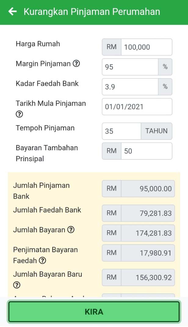 cara kira bayaran rumah