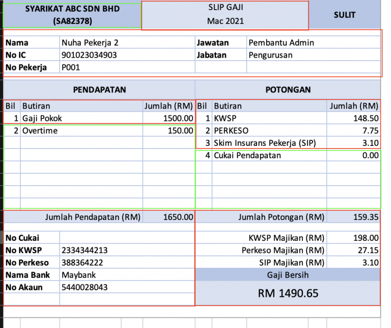 Excel Contoh Slip Gaji Karyawan Contoh Payslip Sweep Things | My XXX