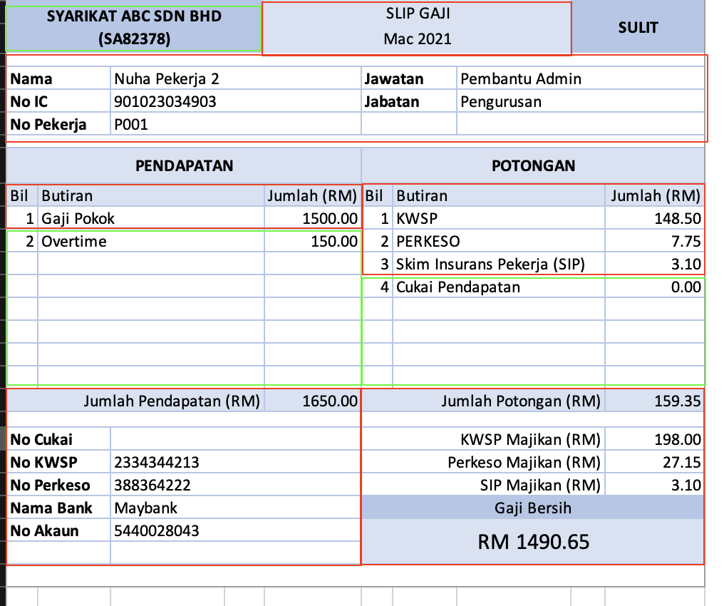 Contoh Daftar Gaji Karyawan Excel Contoh Z Contoh Slip Gaji Bulanan Images