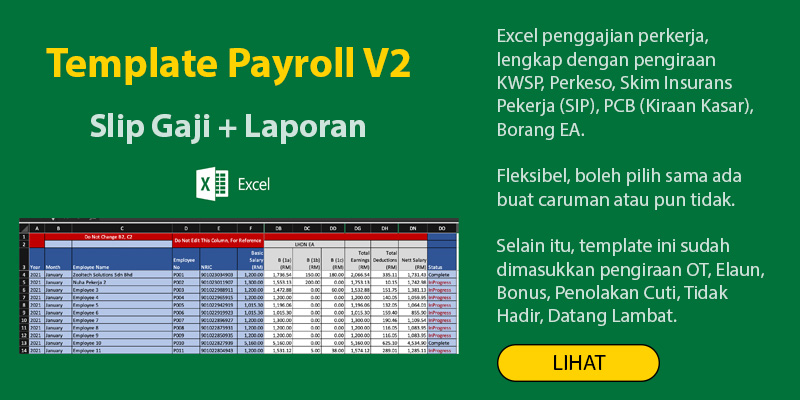 Template Payroll Excel Malaysia