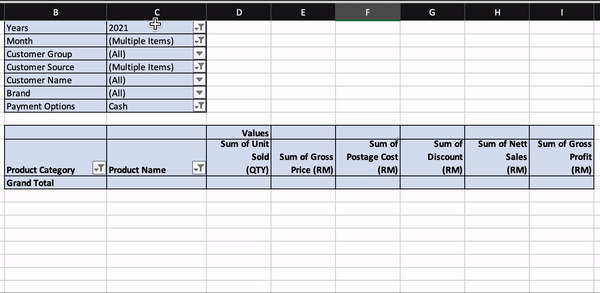 Cara Rekod Pembayaran Format Excel