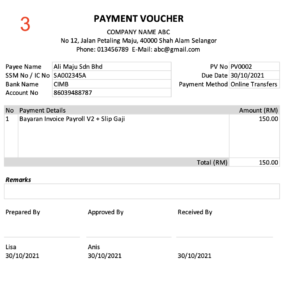 Payment Voucher Excel Malaysia 3