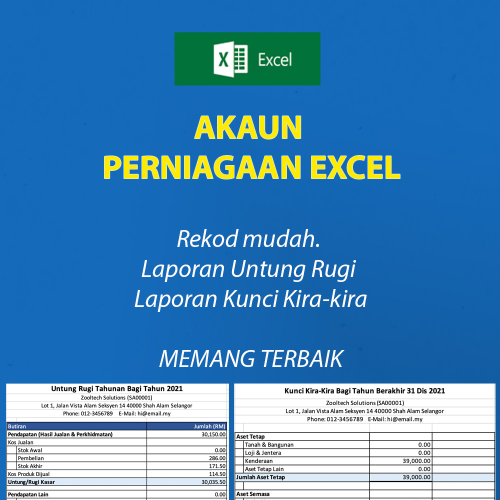 Template Akaun Perniagaan Excel